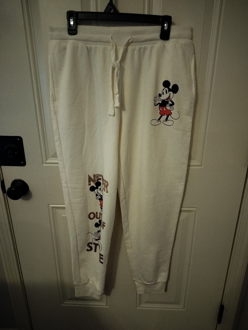 Disney Cream Mickey Mouse Graphic Joggers